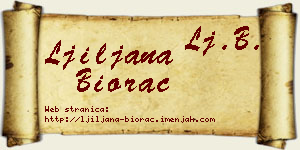 Ljiljana Biorac vizit kartica